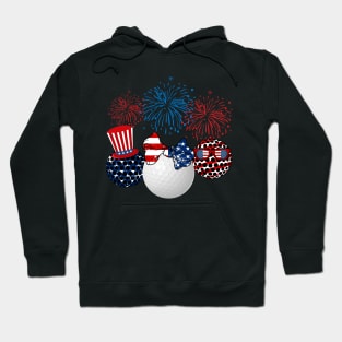 Golf American Flag Fireworks Hoodie